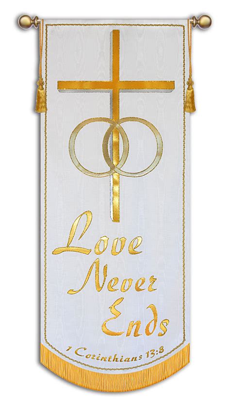 Love Never Ends Church Banner For Weddings Christian Banners For