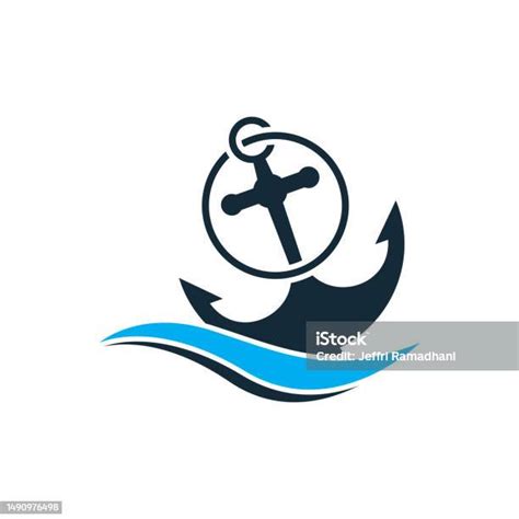 Jangkar Logo Ikon Kapal Kapal Vektor Desain Angkatan Laut Laut