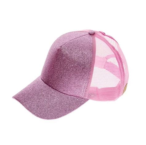 High Ponytail Glitter Baseball Hats For Women Messy Bun Etsy