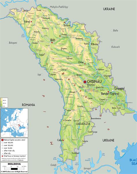 Physical Map Of Moldova Ezilon Maps