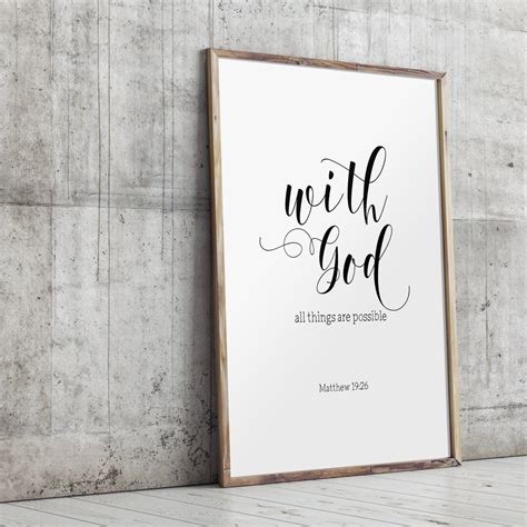 Bible Verse Art Print Inspirational Quote Typography Wall Etsy
