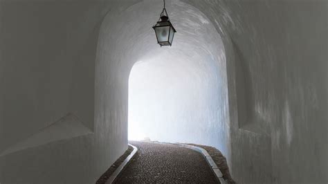 Download Wallpaper 3840x2160 Corridor Tunnel Light Turn