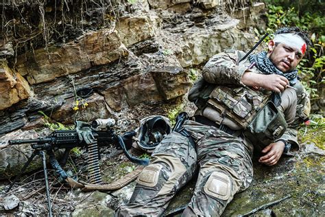Wounded Army Ranger Machine Gunner Photograph By Oleg Zabielin