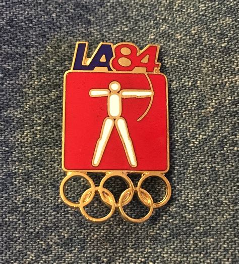 Archery Olympic Pictogram Brooch Pin ~ 1984 Los Angeles Summer Games