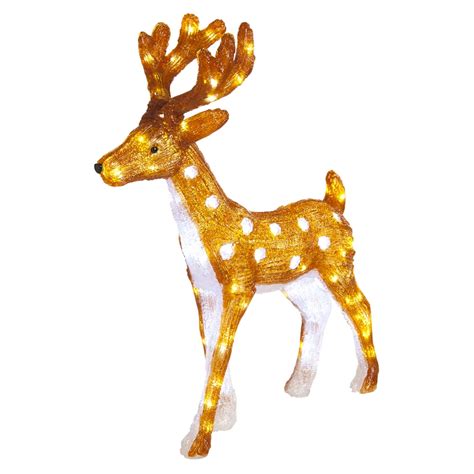 80 Led White Acrylic Light Up Reindeer 75cm Buy Online At Qd Stores