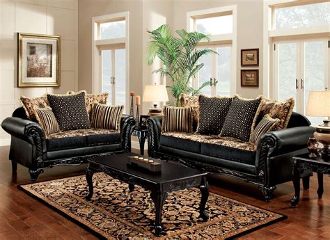 Theodora Black Living Room Set From Furniture Of America Coleman