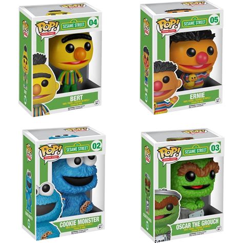 Best Buy Funko Sesame Street Pop Tv Vinyl Collectors Set Bert Ernie Cookie Monster Oscar