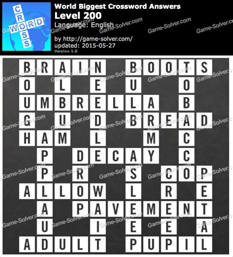 Worlds Biggest Crossword Level 200 Game Solver