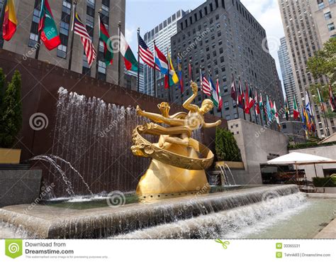 Prometheus Statue At Rockefeller Center Editorial Photo