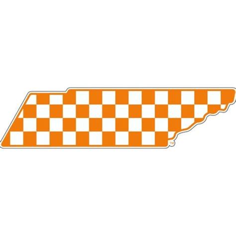 Vols Tennessee 6 Checkerboard State Decal Alumni Hall
