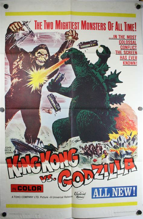 King of the monsters and kong: KING KONG VS. GODZILLA, Original Horror Movie Theater ...