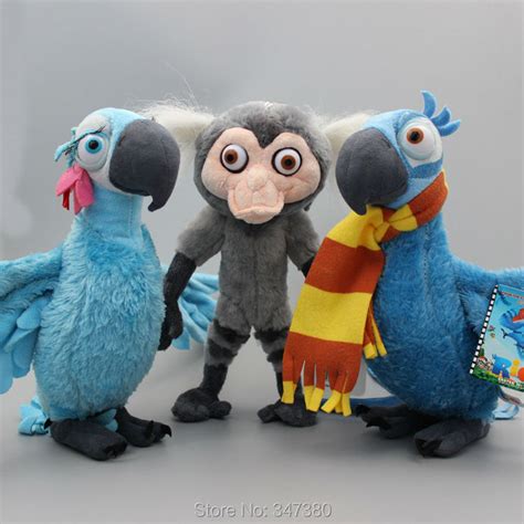 3pcs Set Movie Rio Blu Jewel Luiz Monkey Plush Toys Stuffed Animals
