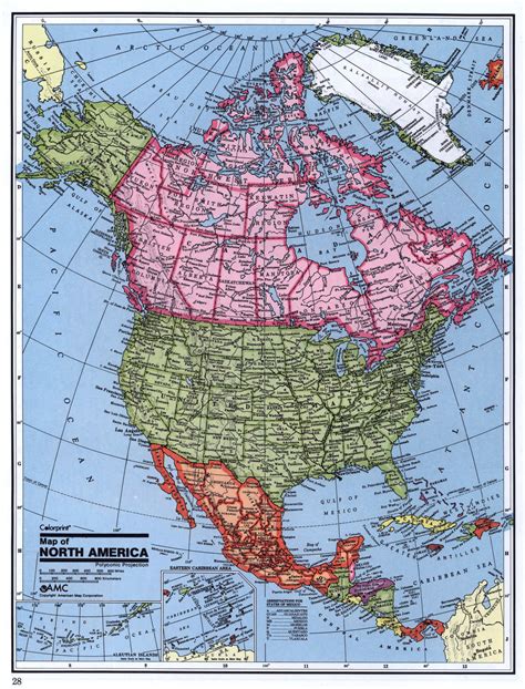 North America Map With State Names Map Of World