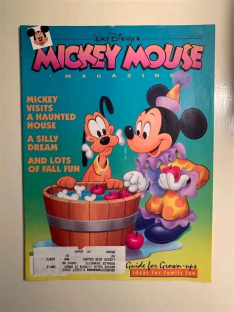 Walt Disneys Mickey Mouse Magazine Fall 1992 Guide For Grown Ups