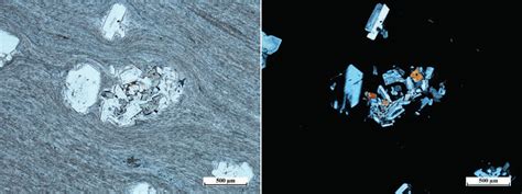 Thin Section Of The Carpathian 3 Obsidian In Plain Light Left And In