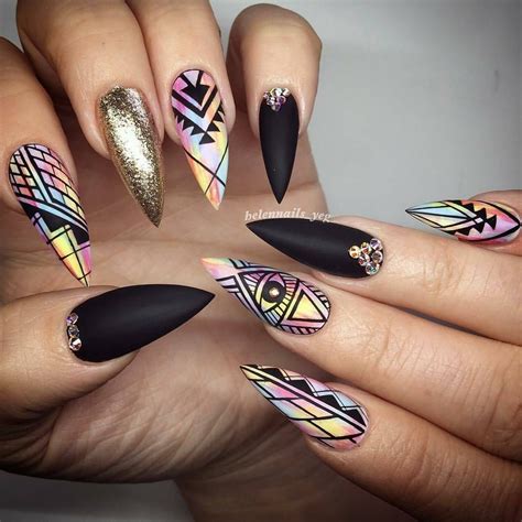 pin by jackie stevenson on n a i l s tribal nails nail designs unique aztec nails