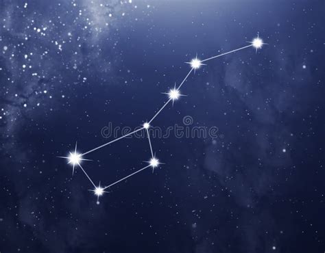Constellation Of Big Bear On The Blue Starry Background Stock