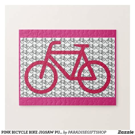 Pink Bicycle Bike Jigsaw Puzzle Zazzle Pink Bicycle Jigsaw Puzzles