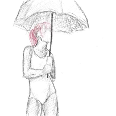 Person Holding Umbrella Drawing At Explore