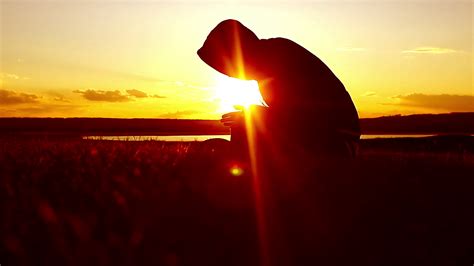 Silhouette Of Man Praying At Sunset Concept Stock Footage Sbv 314362140