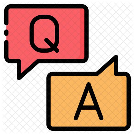 Question And Answer Icon Download In Colored Outline Style
