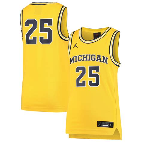 Available to buy with next day delivery at pro:direct basketball. #25 Michigan Wolverines Jordan Brand Youth Replica Team ...