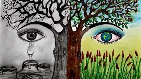 Save Trees Save Earthartandcraft With Pratima Earth Art Drawing Mother
