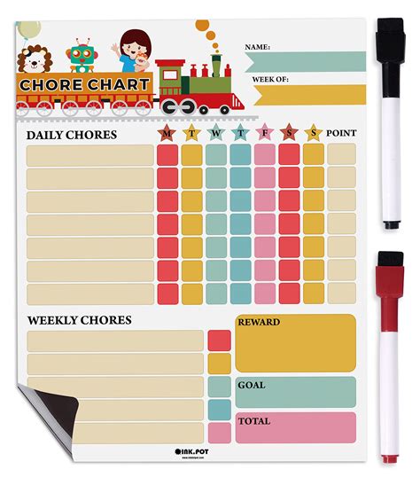 Buy Inkdotpot Magnetic Dry Erase Weeklydaily Chore Chart Schedule