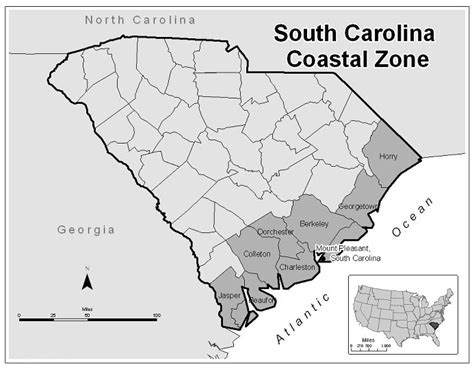 Map Of South Carolina Coastal Zone Map Created From Data Layers