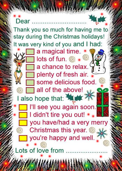 (us can be used instead of me if speaking on behalf of two or a: Thank You for Having Me to Stay During the Christmas ...