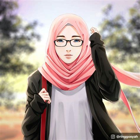 Female Anime Hijab Glasses Wallpapers Wallpaper Cave