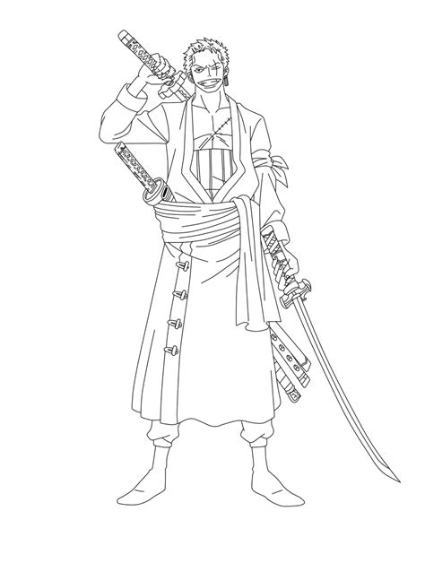 Roronoa zoro one piece coloring pages. M/zoro Coloring Pages
