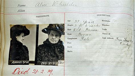 Police ledger with 1917 mugshot of anti-war campaigner who plotted to