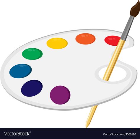 Art Palette With Paintbrush Royalty Free Vector Image