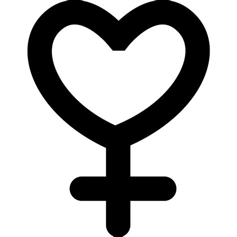 Female Gender Symbol Variant With Heart Shape Vector Svg Icon Svg Repo