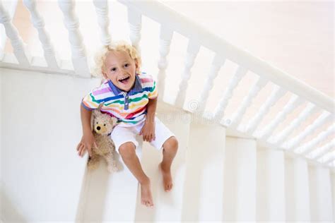 Kids On Stairs Child Moving Into New Home Stock Photo Image Of
