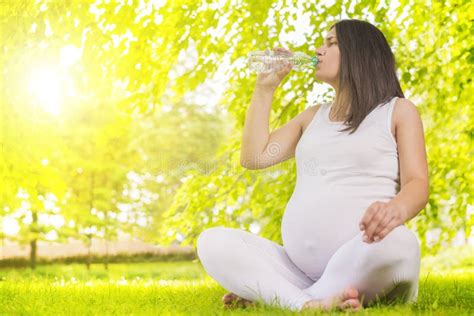 Pregnant Woman Drinking Water Stock Photo Image Of Nature Life 73191860