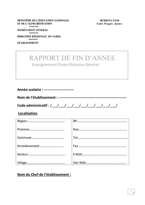 Modèle Dun Rapport Administratif