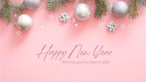Pink Happy New Year Desktop Background Desktop Wallpaper Template And