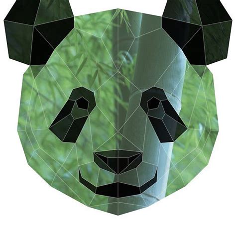 Low Poly Double Exposure Panda Portrait Panda Panda Wallpaper