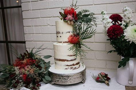 Rustic Wedding Cake With Native Australian Flowers