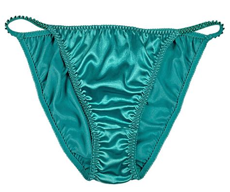 satin string bikini panty green large gem