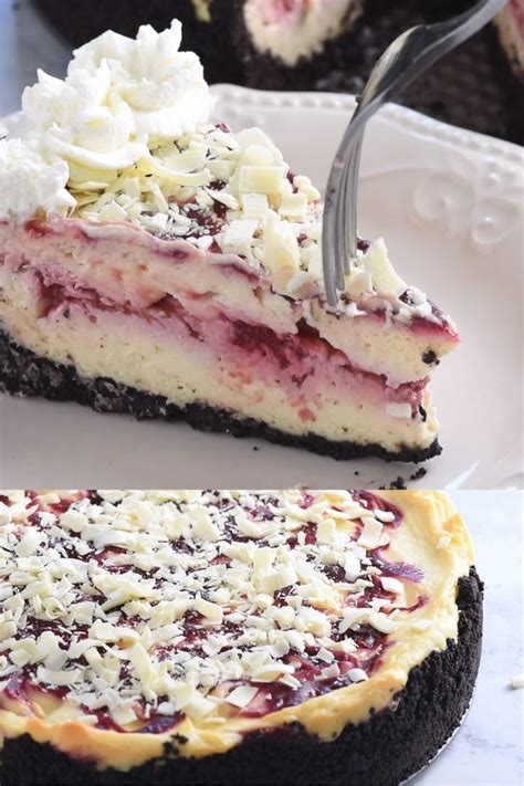 Slide two long metal cake spatulas underneath the cheesecake and transfer it to. Make this copycat white chocolate raspberry swirl ...