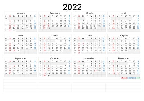 25 Free Printable 2022 Calendar One Page Pics All In Here