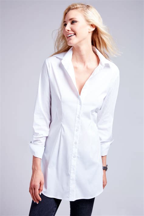 Kaylynn Solid White Tunic Blouse