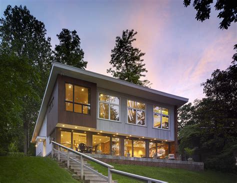 Mid Century Modern Lake House Contemporary Exterior Dc Metro By