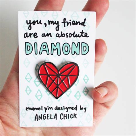 Diamond Heart Friendship Pin By Angela Chick