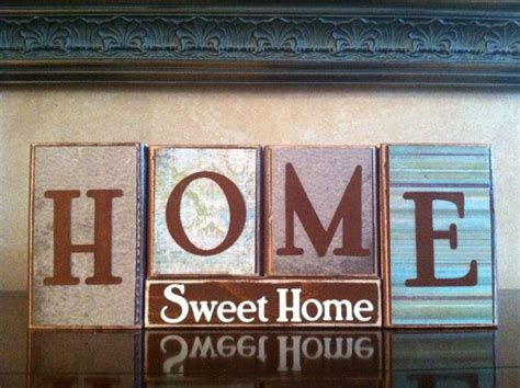 Home Sweet Home Wood Block Sign Home Decor Fireplace Mantel Or