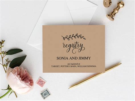 Check your favourite retailers and ask them about free offers, then weigh your options and go. Wedding Registry Cards | Printable Wedding Gift Registry ...