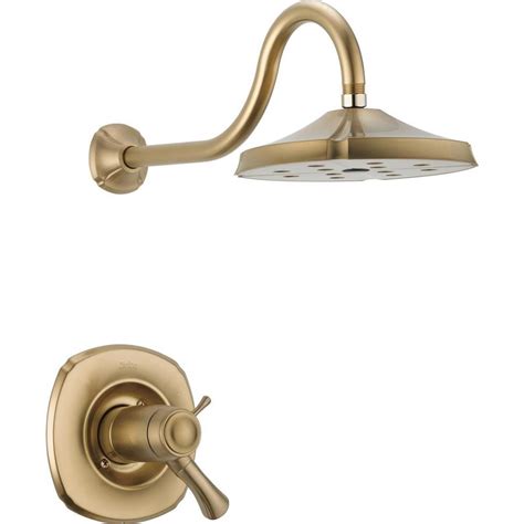 Whether you need to update the tub, the shower, or both, delta has bathroom tub and shower fixtures for every preference. Shop Delta Addison Thermostatic Champagne Bronze 1-Handle ...